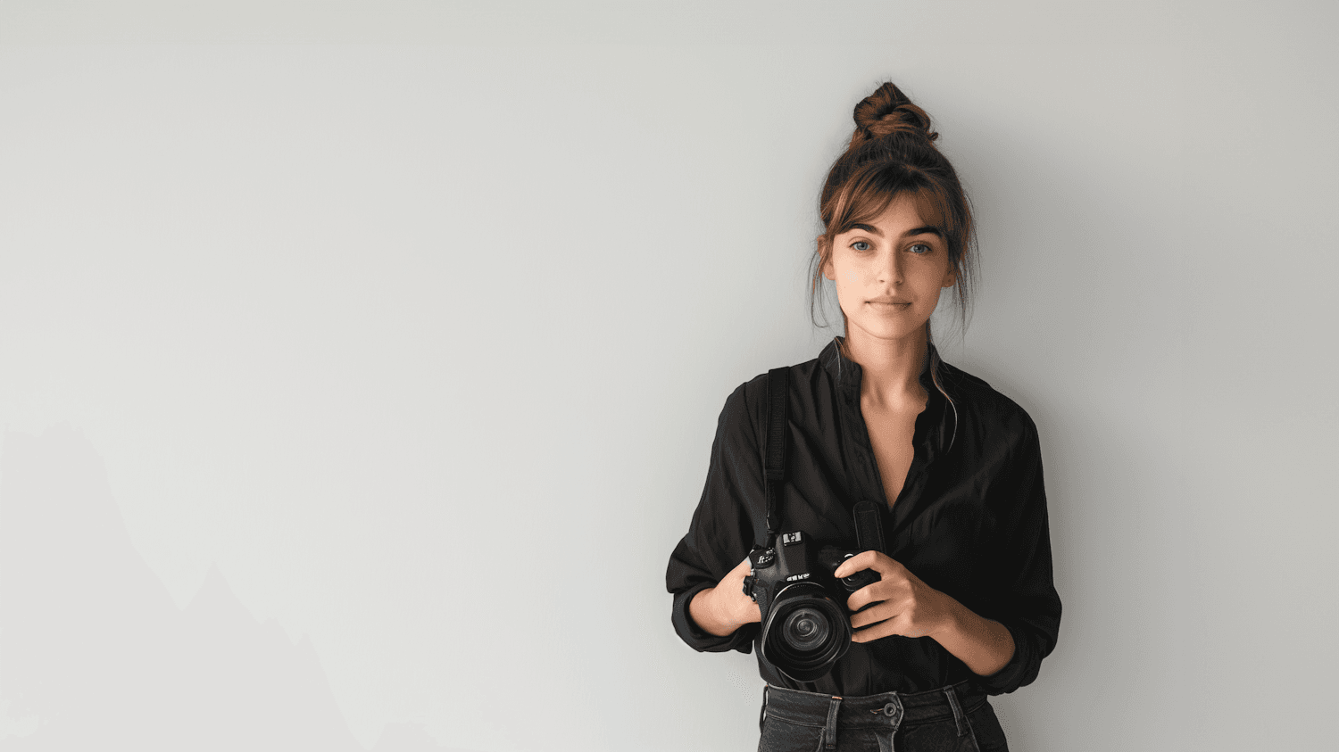 Elena Cross holding her camera